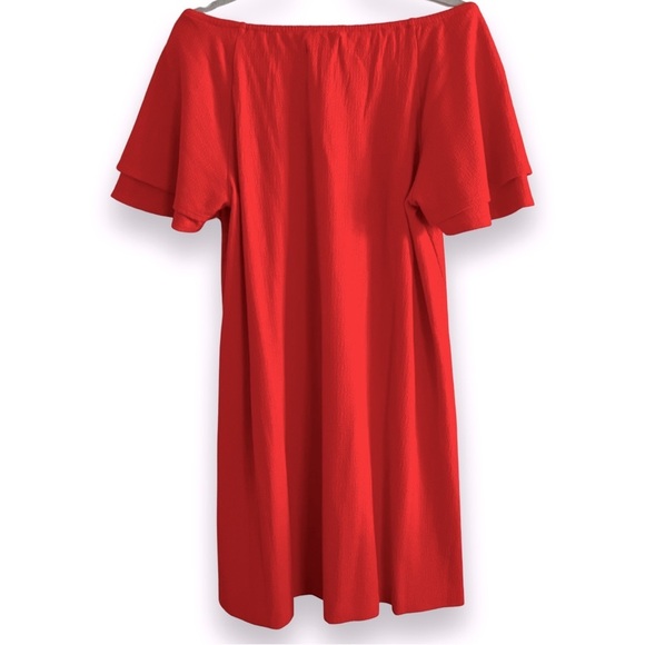 Madewell Texture & Thread Tiered-Sleeve Dress NWT Size Medium Orange - Picture 4 of 7